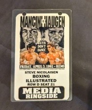 1992 Ray Mancini vs Greg Haugen + Roy Jones Jr RINGSIDE MEDIA PASS