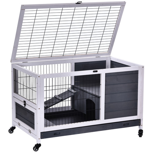 Wood indoor rabbit hutch - wood,