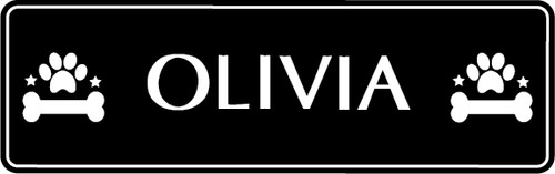Dog crate name plate - plate, with