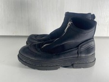 Zara Girls Black Front Zip Chunky Sole Ankle Boots Shoes UK Size 1 EUR 33 -A178