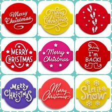 Merry  Christmas Embosser Stamp for Fondant Icing Cupcake Cake Cookie Topper
