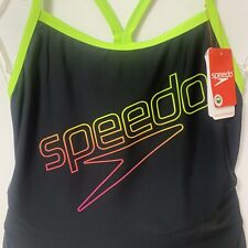 Speedo ladies black / green swimsuit - size UK 18 NWT