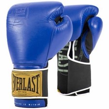 Everlast 1910 Premium Leather Boxing Gloves – Blue / Black – Size 12 oz – NEW