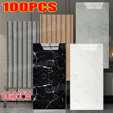 100X Marble Wallpaper Kitchen Bathroom Waterproof Self-adhesive Wall Sticker UK