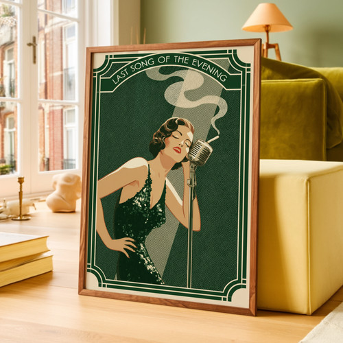 Vintage jazz singer poster art - jazz,