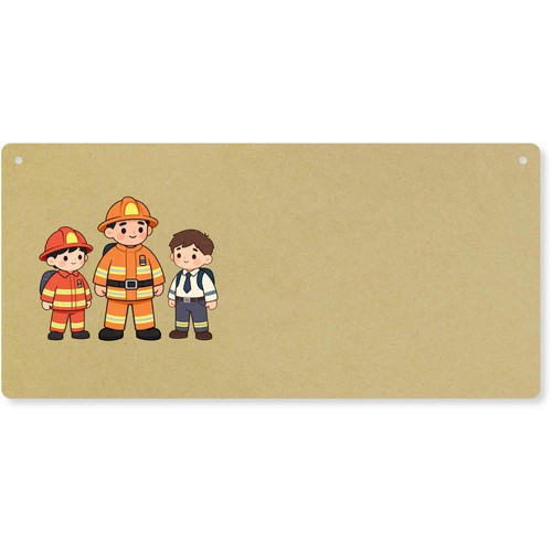 Firemen large wooden wall - 'firemen',