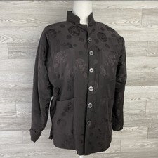 Vintage Jade Lantern Chinese Traditional Silk Women’s Jacket Brown Coat M