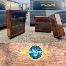 Vintage Golden Oak Globe Wernicke Sectional Barristers Bookcase c1940