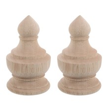 2 Pcs Solid Wood Carved