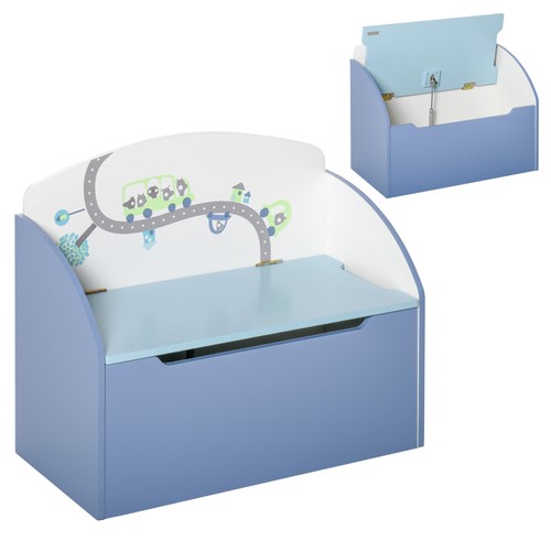 Homcom kids wooden toy box - kids,