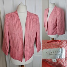 Size 16 Debenhams Classics Salmon Pink Jacket Cruise Wedding Open Front