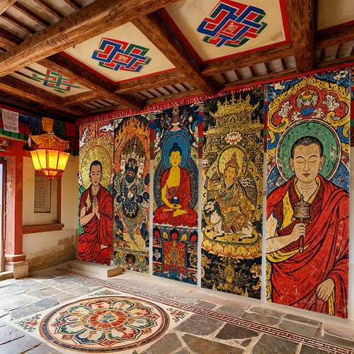 Tibetan thangka buddha - tibetan,