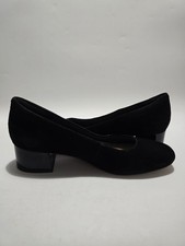 Clarks Black Faux Suede Pumps