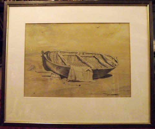 Charcoal sketch boat - charcoal,