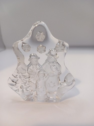 Clear crystal snowman family - snowman,