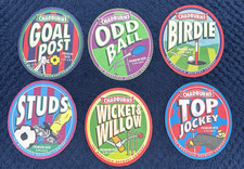 6 x Old  Mansfield  Brewery "chadburns  "  Bar Pump Clips Display  (276)