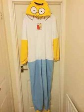 Primark Mens Hooded Simpson All in one sleepsuit pyjama 0nesie Party Fancy Dress