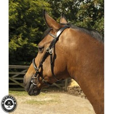 In-Hand Showing Bridle English Leather by Heritage Brass Fitting Black or Havana