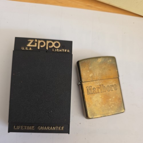 Vintage marlboro brass zippo - brass,