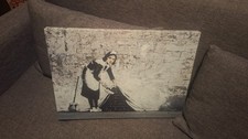 Banksy Canvas Print, Sweeping Under Carpet