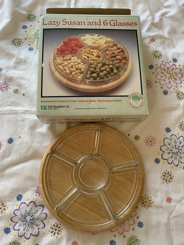 Vintage lazy susan glass - vintage,