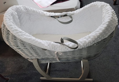 White wicker moses basket with - moses,