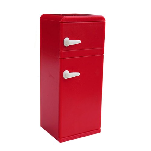 Reusable miniature red fridge - miniature,
