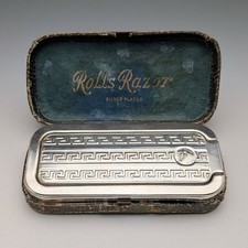 1927 British Vintage Silver Plated Razor Kit with Case Rolls Razor