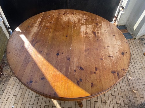 Round vintage pedestal table