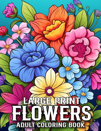 Large print flowers color - print, by