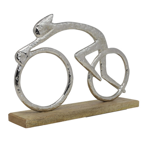 Cyclist sculpture wooden - cyclist,