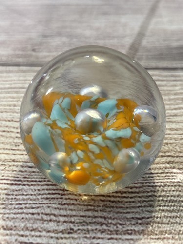 Vtg small glass paperweight - glass,