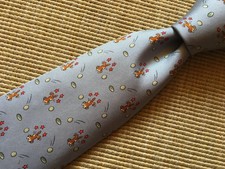 Hermès 100% silk tie rabbit/golf design 7956 EA silver grey *read carefully*
