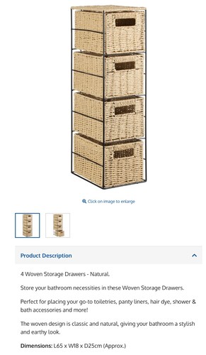 Woven wicker storage drawers - wicker,