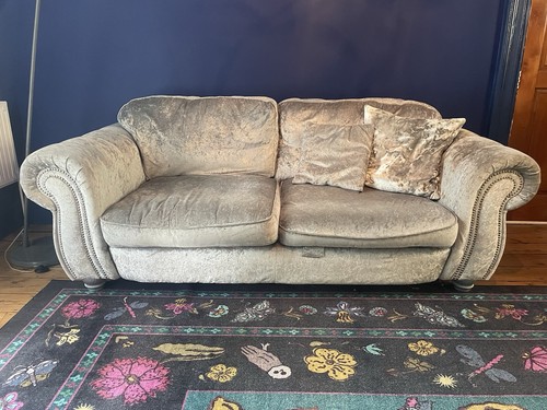 Scs seater silver - 3-seater, velvet