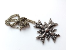 Metal Celtic Cross Retro Vintage Silver Tone Maltese Style Pendant Necklace 