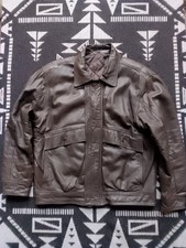 Leather Bomber Jacket Size M