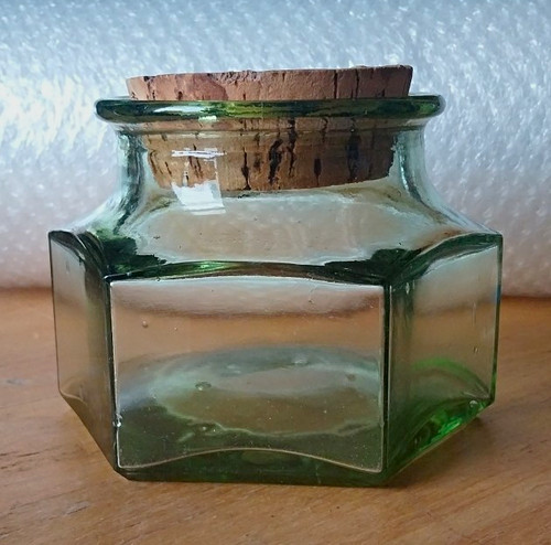 Green tinted hexagon art - hexagon, glass