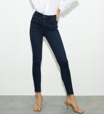 Dorothy Perkins Women's Blue Skinny With Stretch Raw Hem Style Alex Jeans