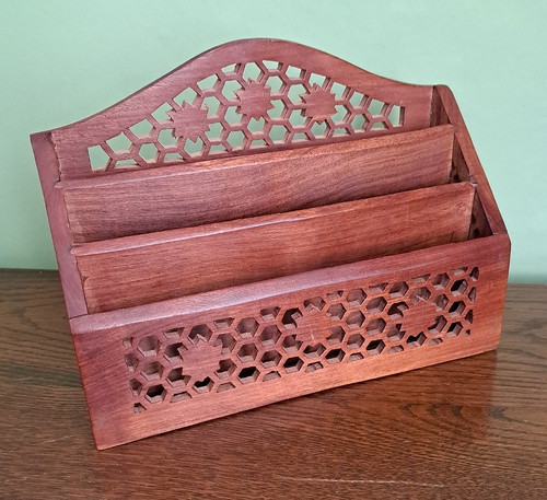 Vintage wooden letter holder - letter,