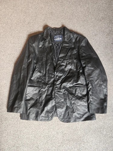 Vintage leather blazer jacket - leather,