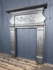 Victorian Antique Art Nouveau Cast Iron Fireplace Surround Woodburner (RVT 831)
