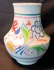 Vintage Poole Pottery Floral Vase: Trudi Carter Design (6.75" / 17cm Tall)