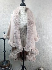 Faux Fur Trim Cape