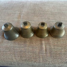 Set of four  vintage brass servants bells