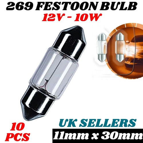 269 festoon bulb - 10, 12v-10w