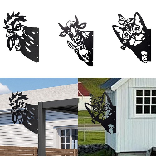 Peeping metal art garden - metal,