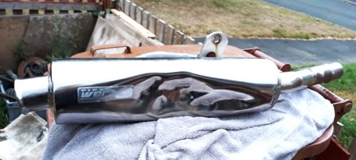 Motorbike damaged pipe werx - damaged,