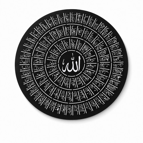 Names allah circle - of,