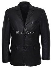 Mens Leather BLAZER Black